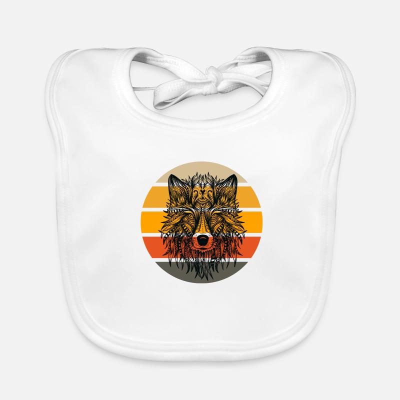 Wolf Sunset Head Organic Baby Bibs