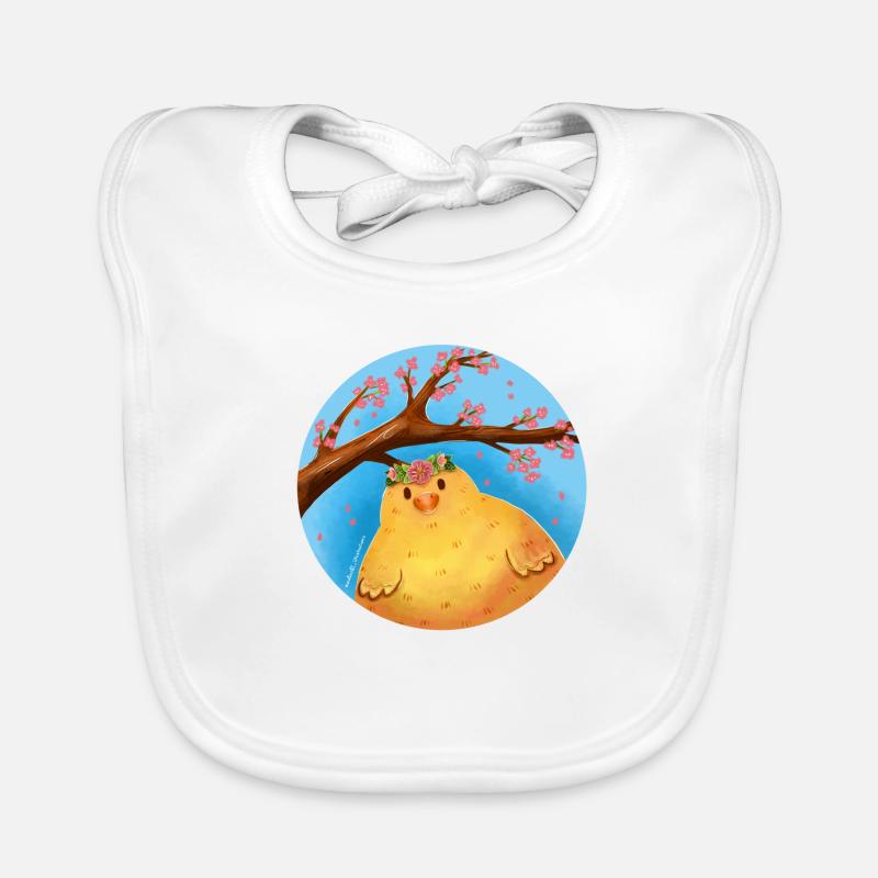 Poussins de printemps - Bavoir bio Bébé - blanc