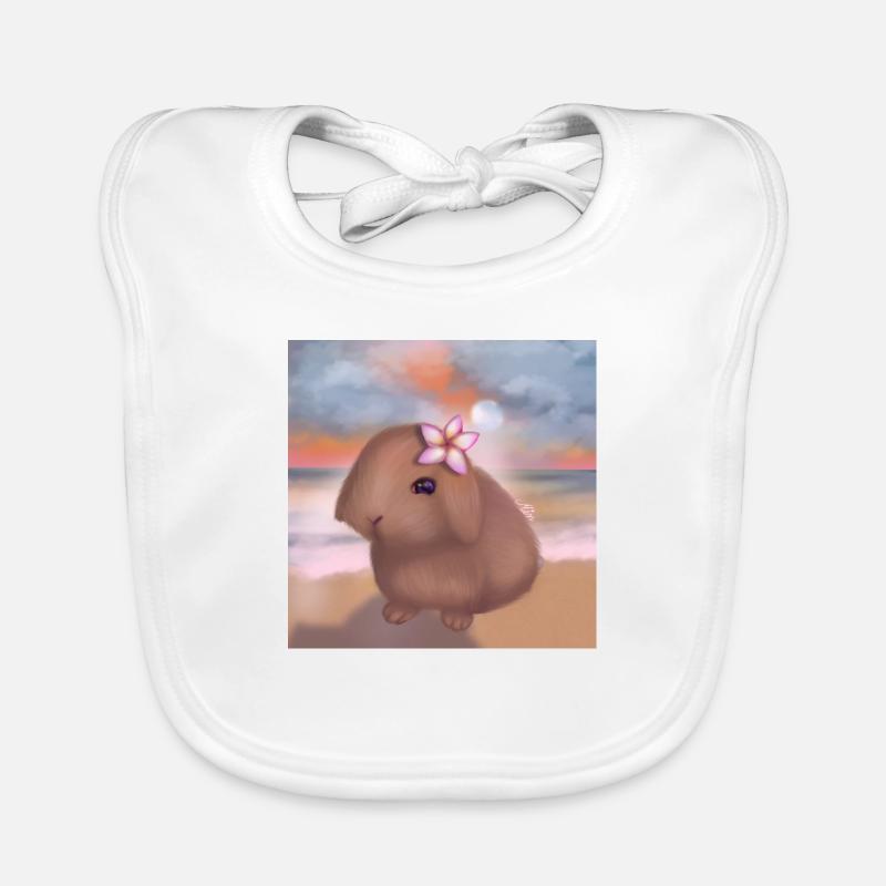 Hase am Strand Baby Bio-Lätzchen