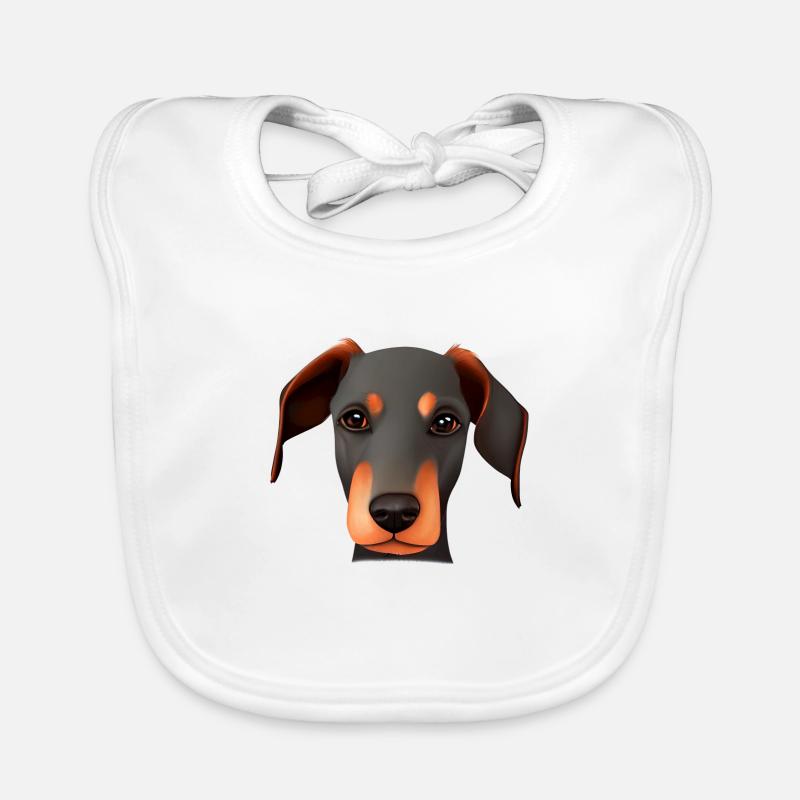 Dobermann Hund Dobermannwelpe Dobermanntrainer Baby Bio-Lätzchen