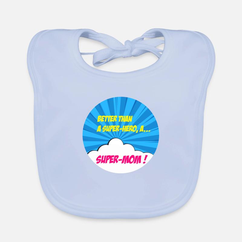 Supermama, Superheldin. Beste Mama. Comicbuch. Baby Bio-Lätzchen