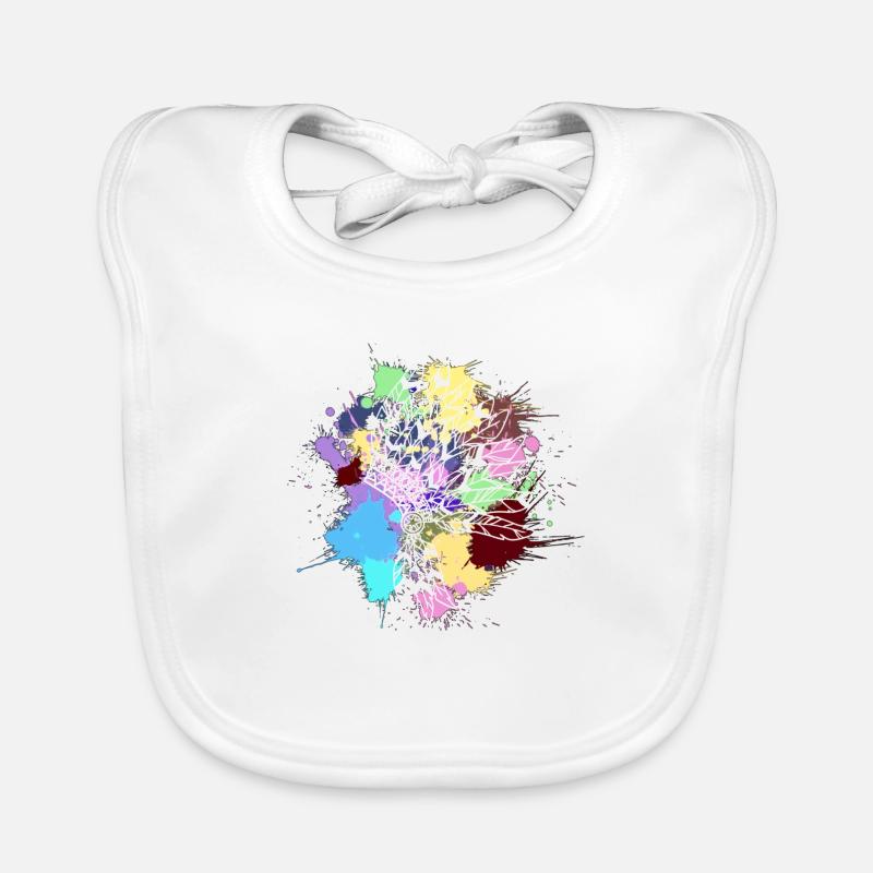 coiffe indienne blanc taches de couleurs vives Bavoir bio Bébé