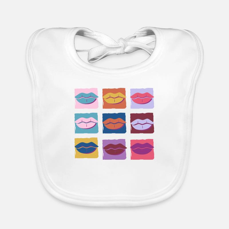 Lèvre multicolore rétro Bavoir bio Bébé