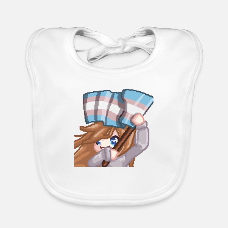 PillowG1rl Emote mit Transflagge Baby Bio-Lätzchen
