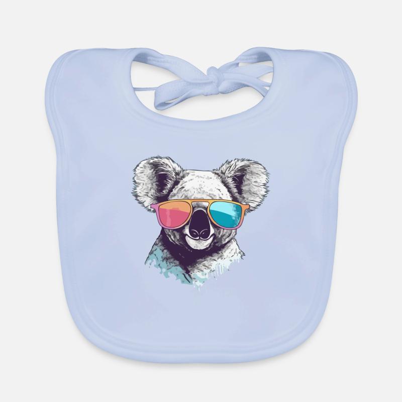 Timy le koala à lunettes Bavoir bio Bébé