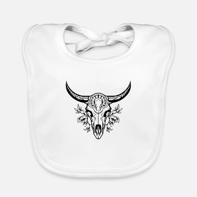 Cow Skull Boho Organic Baby Bibs