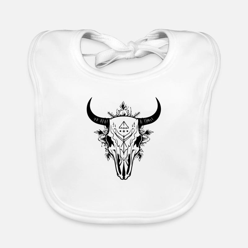 Kuh Schädel Boho Baby Bio-Lätzchen