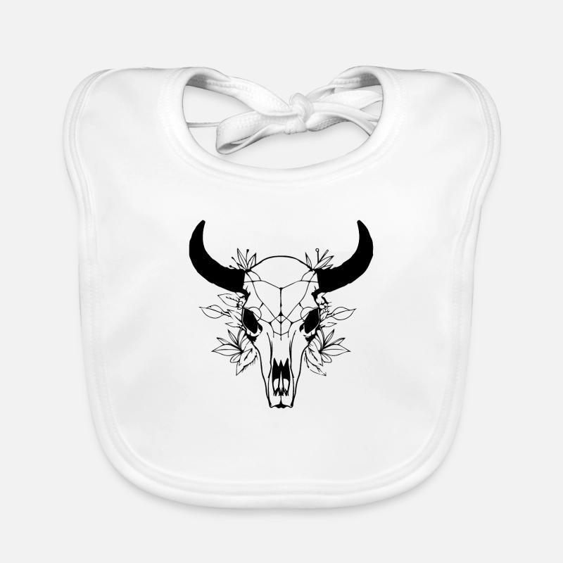 Cow Skull Boho Organic Baby Bibs