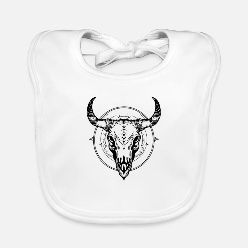 Kuh Schädel Boho Baby Bio-Lätzchen