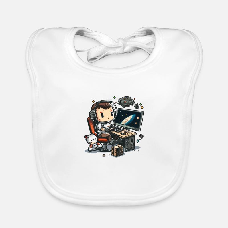 Cosmic Coding - Organic Baby Bibs - white