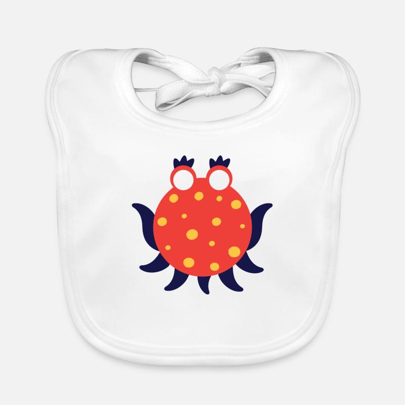 Monstre de pieuvre rouge - Bavoir bio Bébé - blanc
