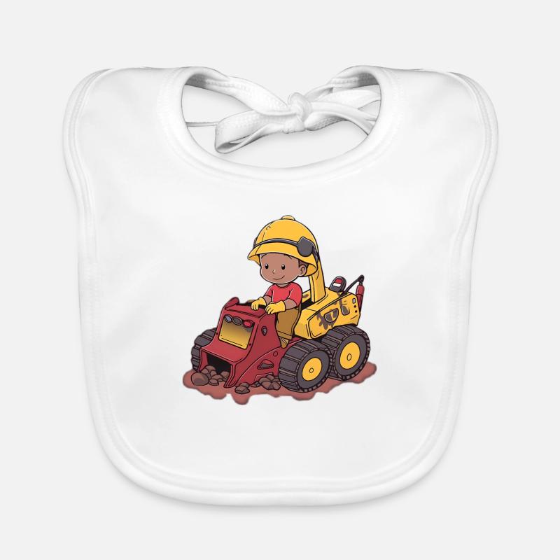 Cute Digger Organic Baby Bibs