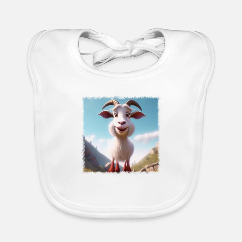 Chèvre heureuse - Bavoir bio Bébé - blanc