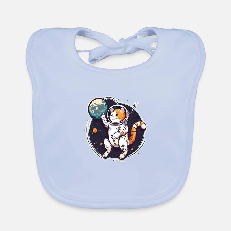 Feline Space Explorer Organic Baby Bibs