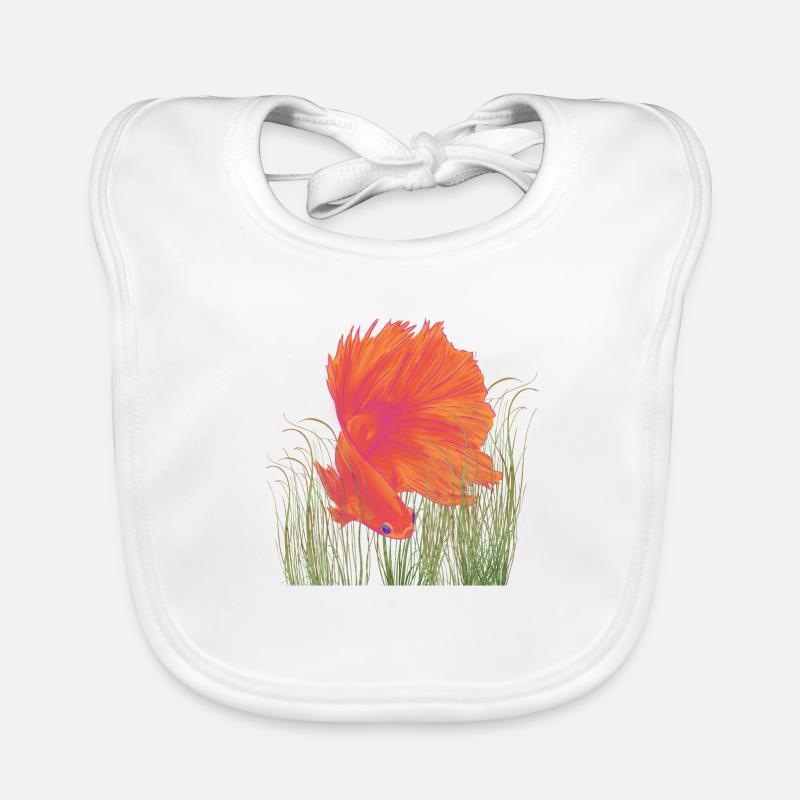 Betta Splendense HM Red Organic Baby Bibs