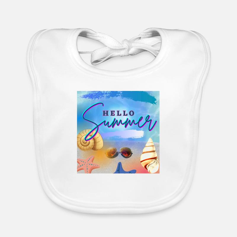 Bonjour Summer - Bavoir bio Bébé - blanc