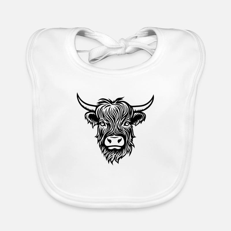 Vache écossaise des Highlands Bavoir bio Bébé
