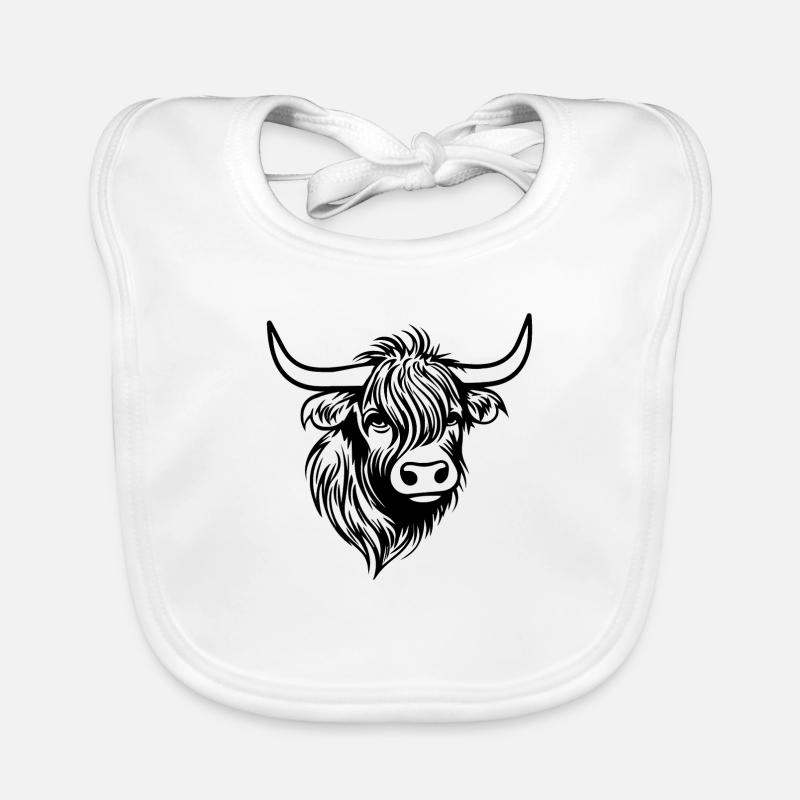 Vache écossaise des Highlands Bavoir bio Bébé