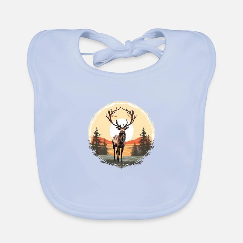 Bois de cerf Evergreen Retro Sunset Bavoir bio Bébé