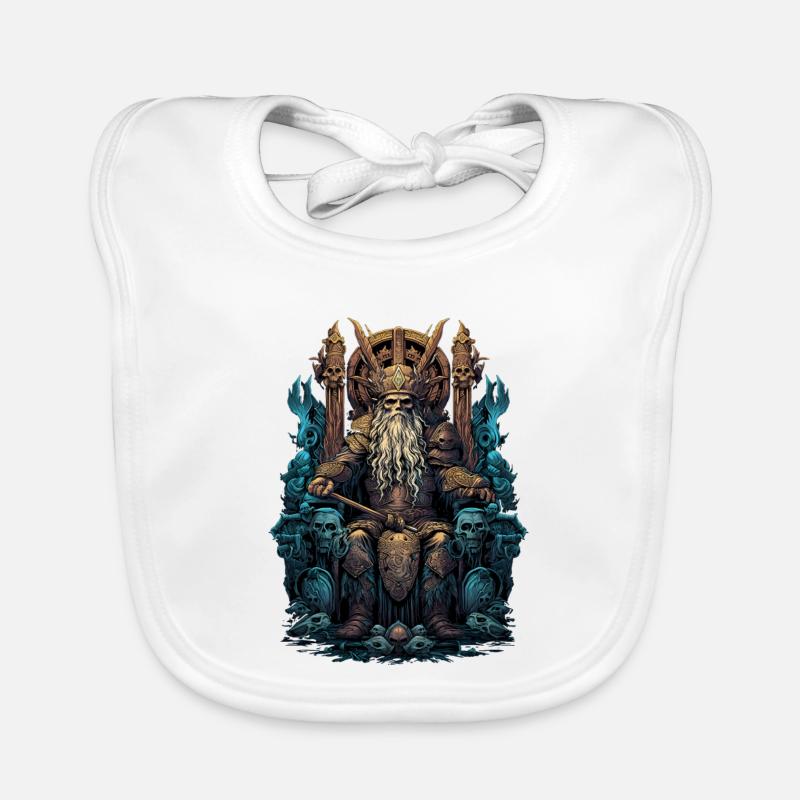 Wikinger Odin Söhne Thron Walhalla Valhalla Baby Bio-Lätzchen