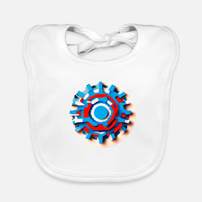 Abstract Psychedelic Gear Wheel Organic Baby Bibs