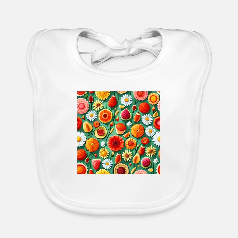 Summer Floral Pattern Organic Baby Bibs