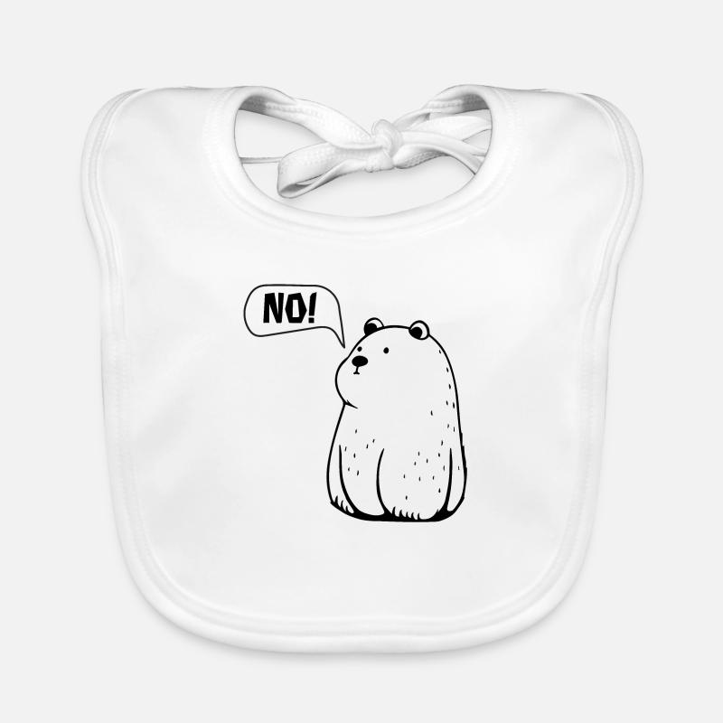 TOUT simplement NON ! Drôle d’ours qui dit NON Bavoir bio Bébé