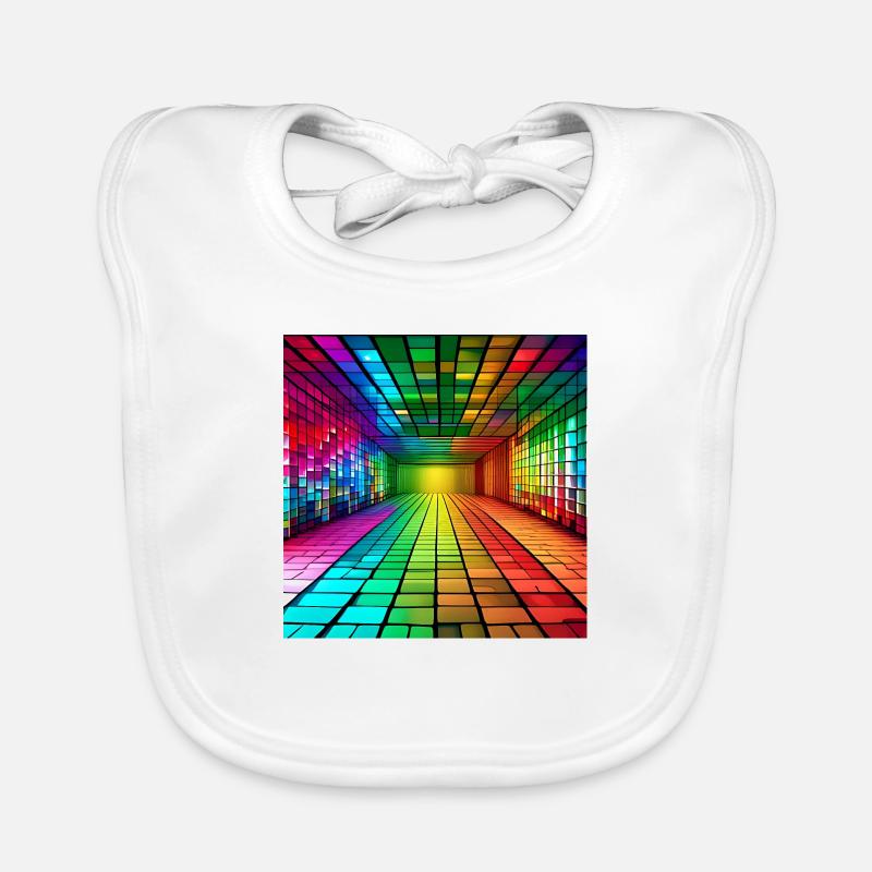 Carrés arc-en-ciel 3D Bavoir bio Bébé