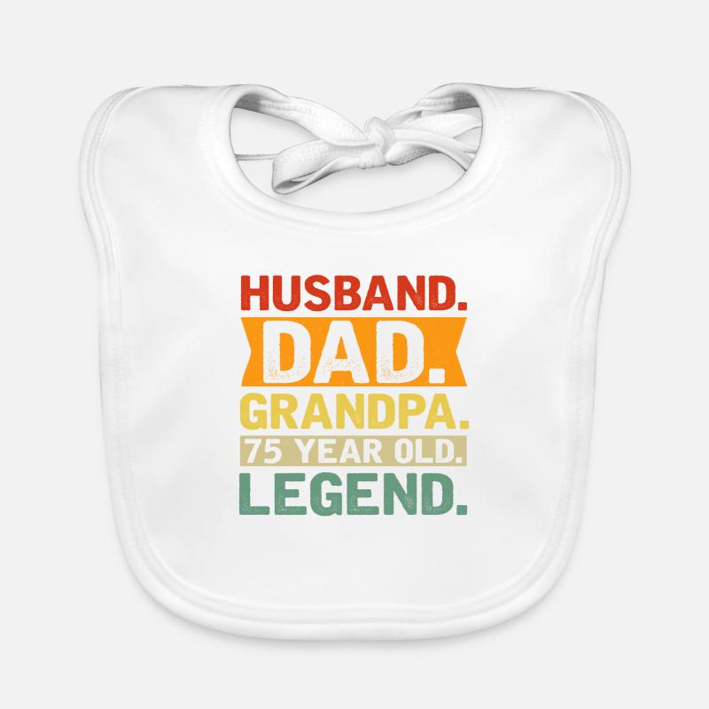 Mari. Papa. Papi. 75 ans. Pose. Bavoir bio Bébé