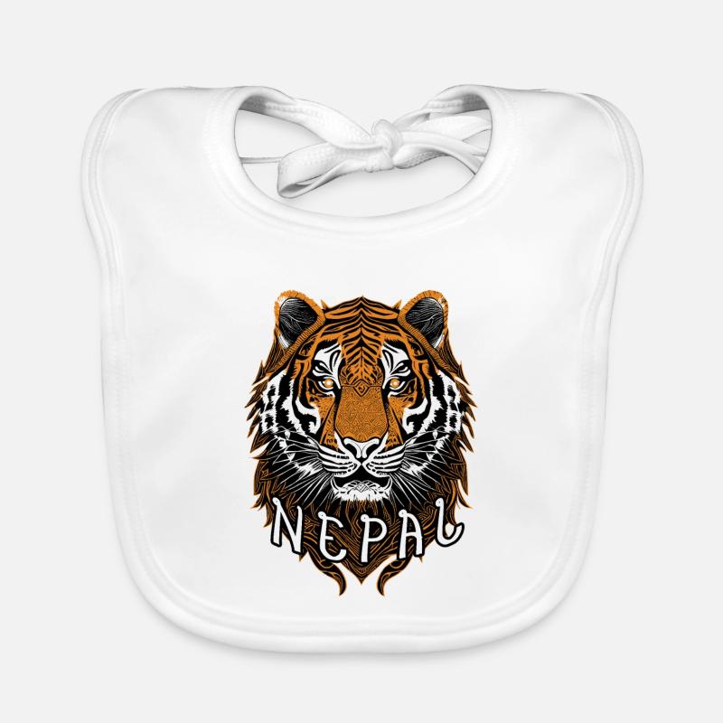 Nepalesischer Tigerkopf Baby Bio-Lätzchen