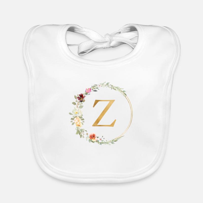 Personalisierbar Monogramm Z Floral Baby Bio-Lätzchen