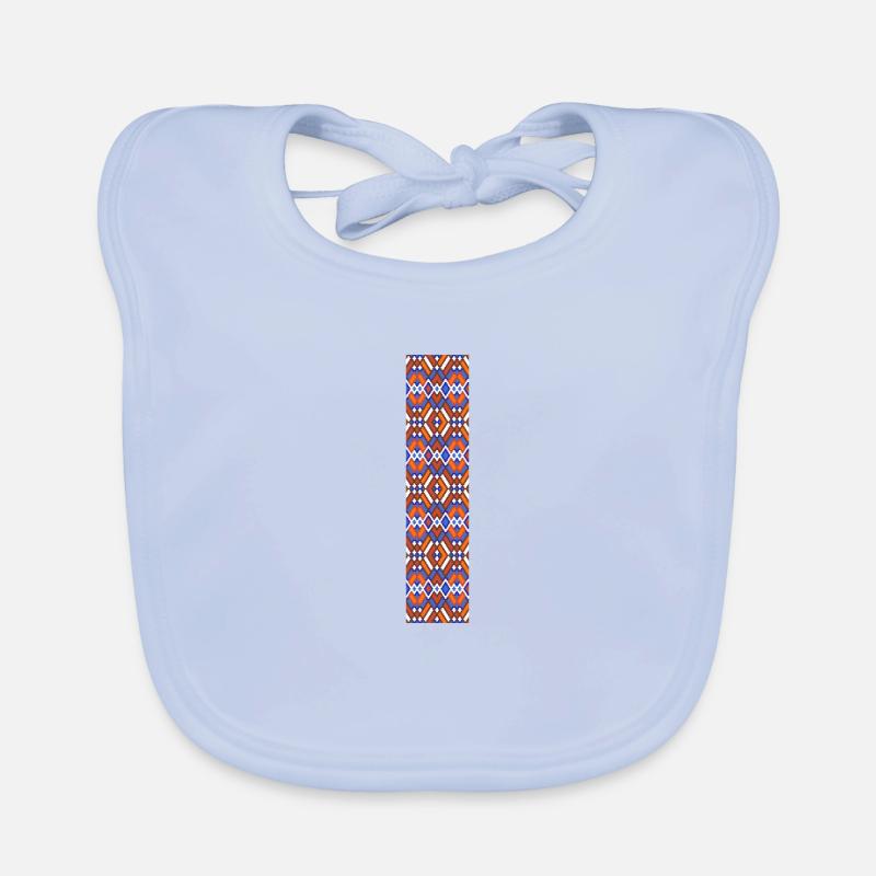 Monogram Letter I- geometric pattern Organic Baby Bibs