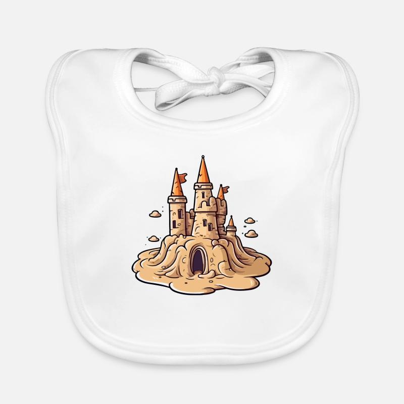 Le château de sable orange Bavoir bio Bébé