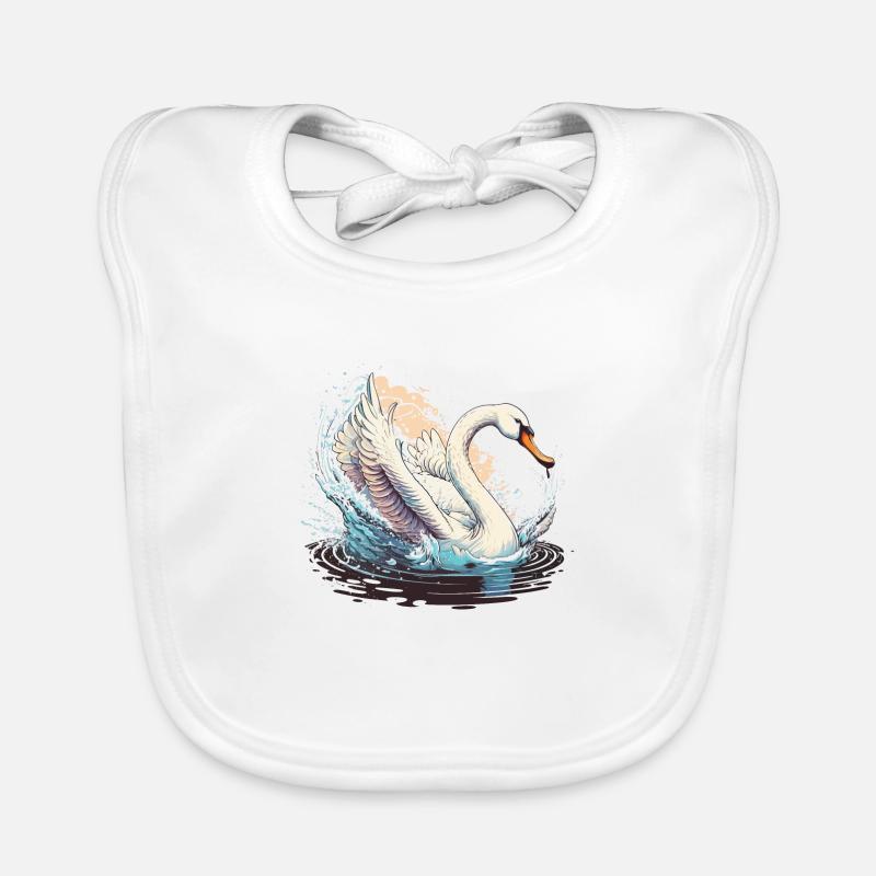 Diving Swan Organic Baby Bibs