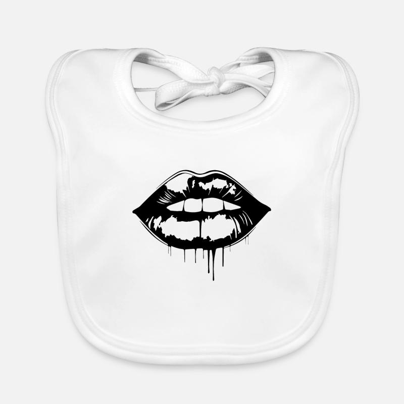 Lèvres, bouche, baisers lèvres Bavoir bio Bébé