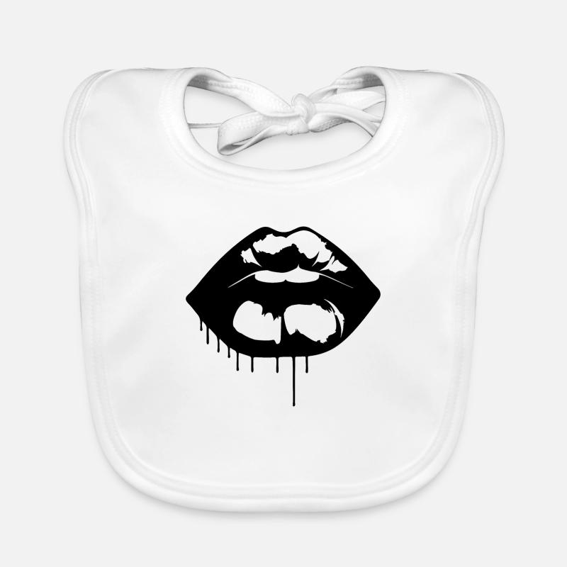 Lèvres, bouche, baisers lèvres Bavoir bio Bébé