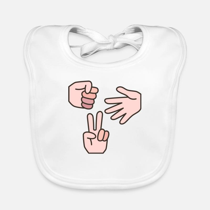 Schere Stein Papier Baby Bio-Lätzchen