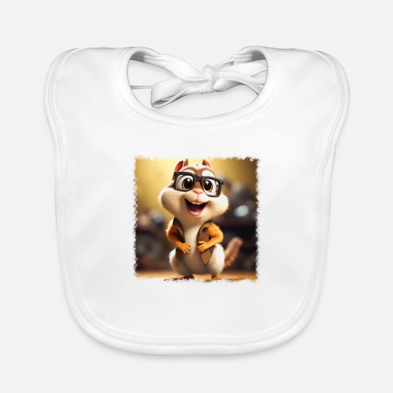 funny chipmunk Organic Baby Bibs