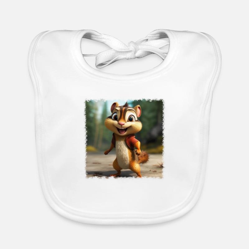 cool chipmunk Organic Baby Bibs
