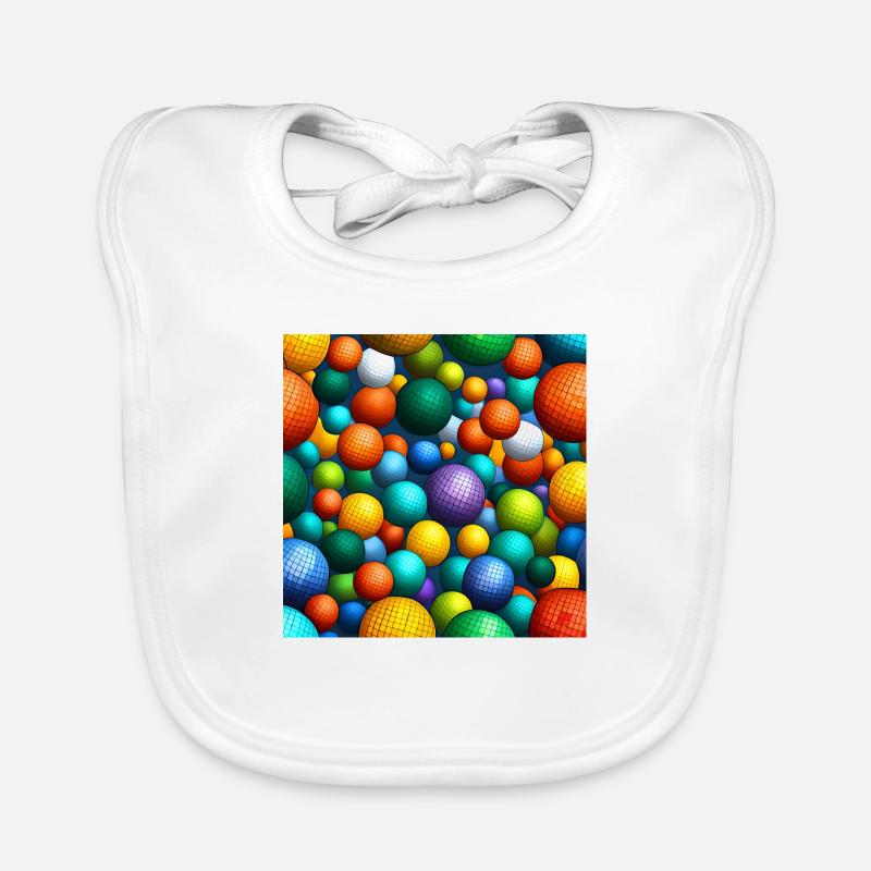 Rainbow Mosaic Spheres Organic Baby Bibs