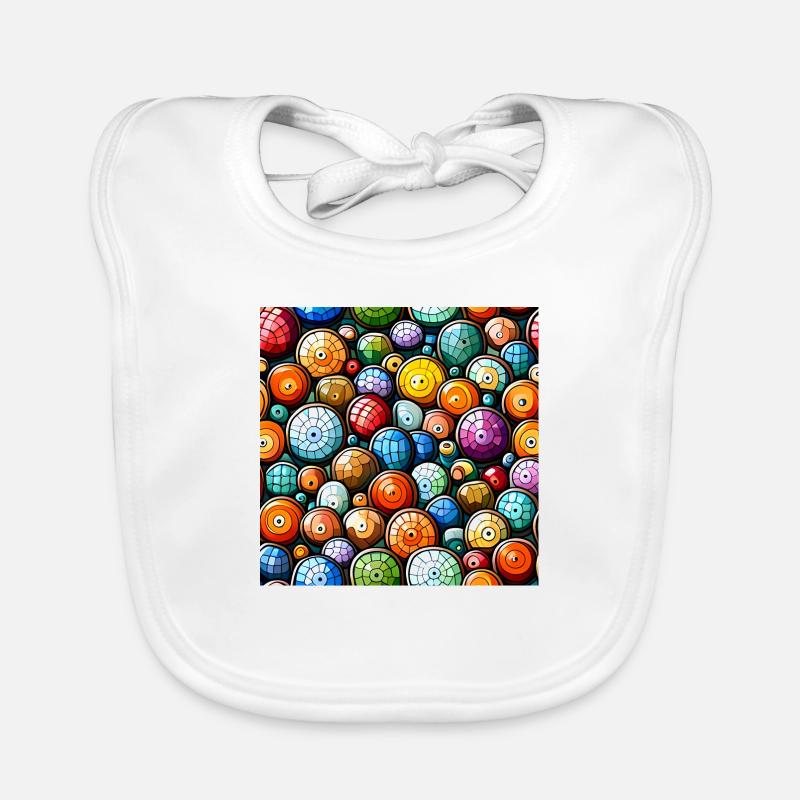 Murakami Mosaic Pattern Organic Baby Bibs