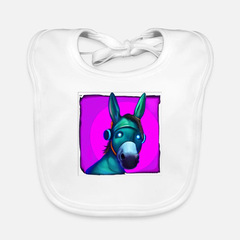 Synthwave Donkey Bavoir bio Bébé