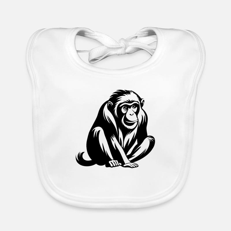 Affe Affen Affengesicht Dschungel Baby Bio-Lätzchen