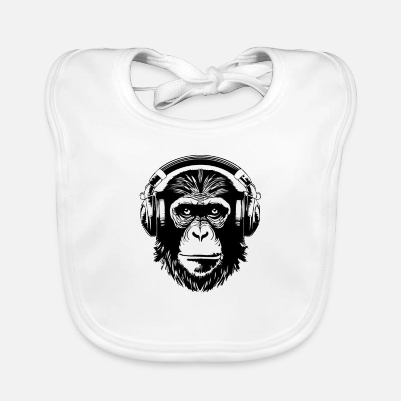 Affe Affen Affengesicht Dschungel Baby Bio-Lätzchen