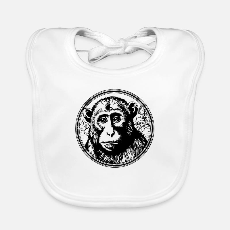 Singe Singe Visage de Singe Jungle Bavoir bio Bébé
