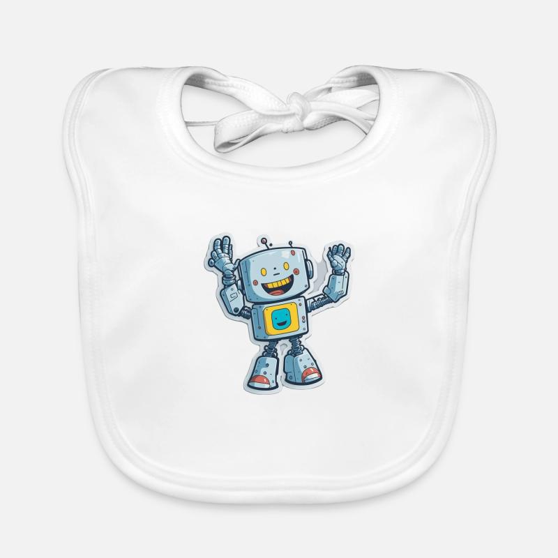 Robot Roboter Comic Cartoon Style Baby Bio-Lätzchen