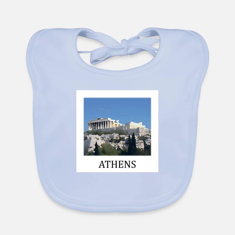 Acropole d’Athènes Grèce Bavoir bio Bébé