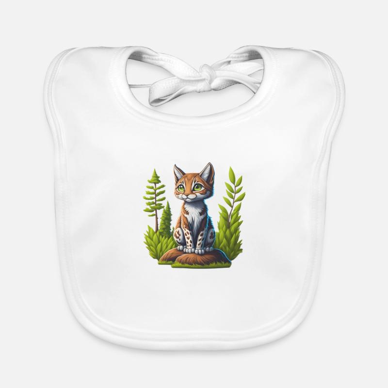 Kleiner Luchs - Baby Bio-Lätzchen - Weiß