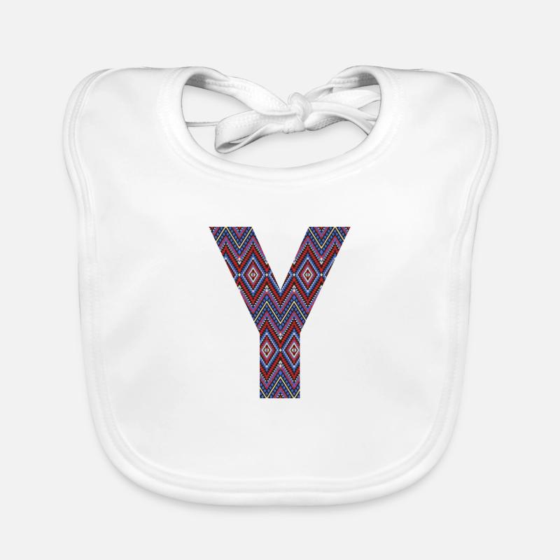 Monogram Letter Y- geometric pattern Organic Baby Bibs