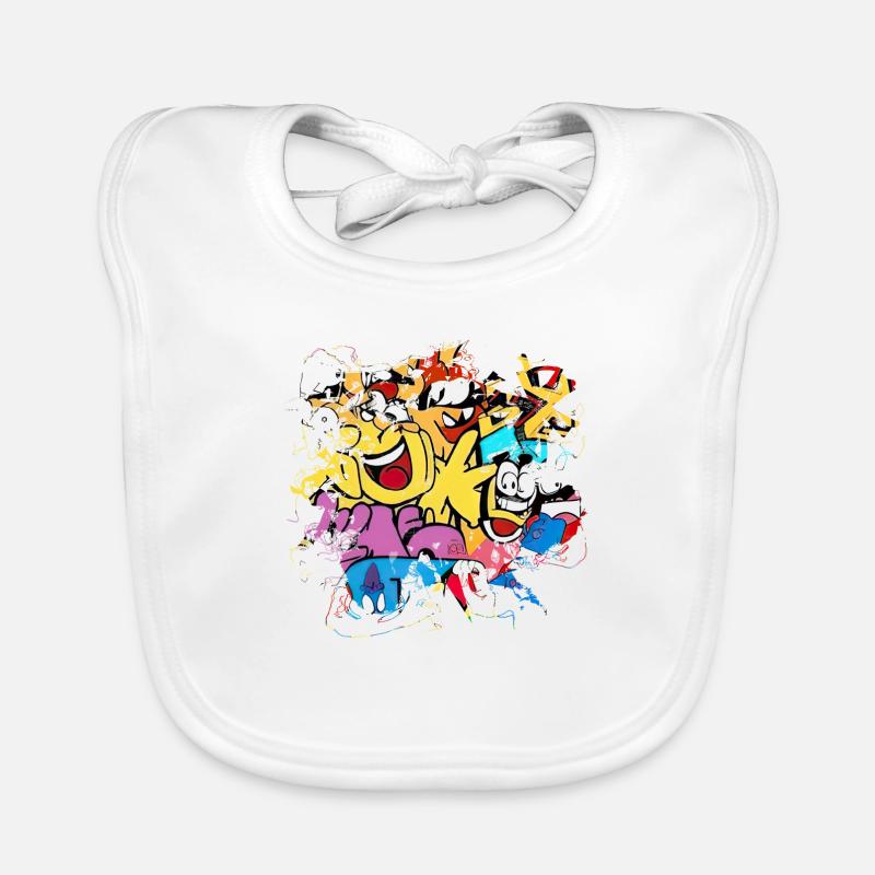 Graffiti style Splash hip hop couleurs peintre couleur Bavoir bio Bébé